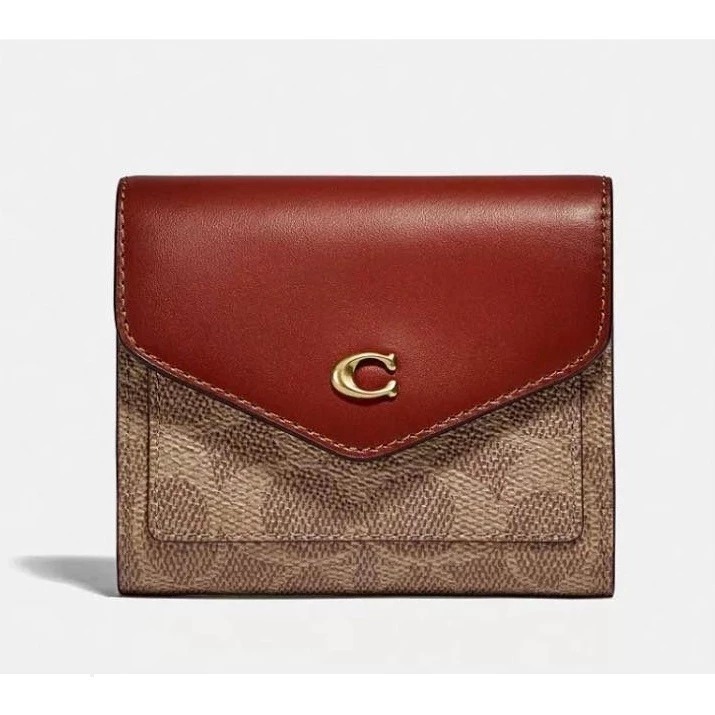 【現貨】Coach 專櫃款 三折信封短夾 十字紋防刮牛皮-規格圖3