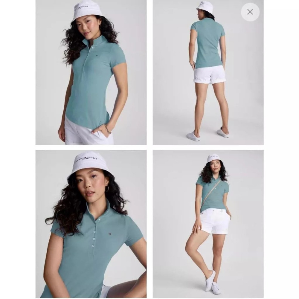 【現貨】Tommy Hilfiger 女大人修身彈力棉質POLO衫-細節圖2