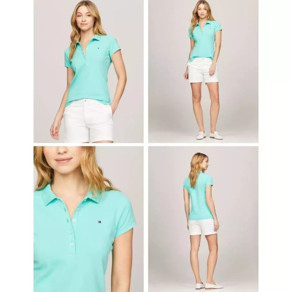 【現貨】Tommy Hilfiger 女大人修身彈力棉質POLO衫-細節圖4