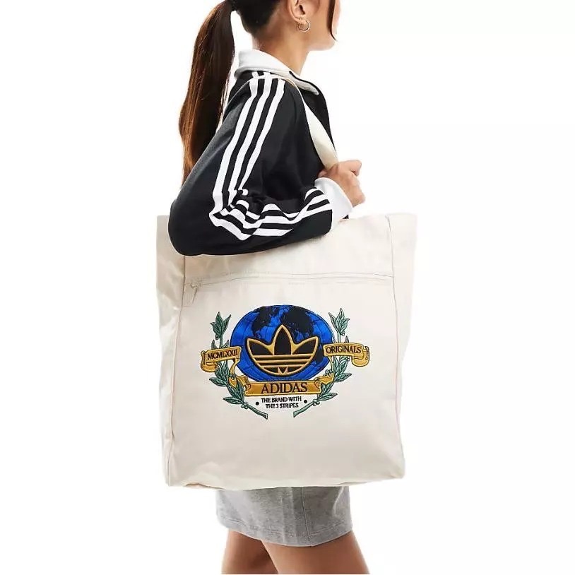 【現貨】adidas Originals 帆布刺繡貼布托特包-細節圖2