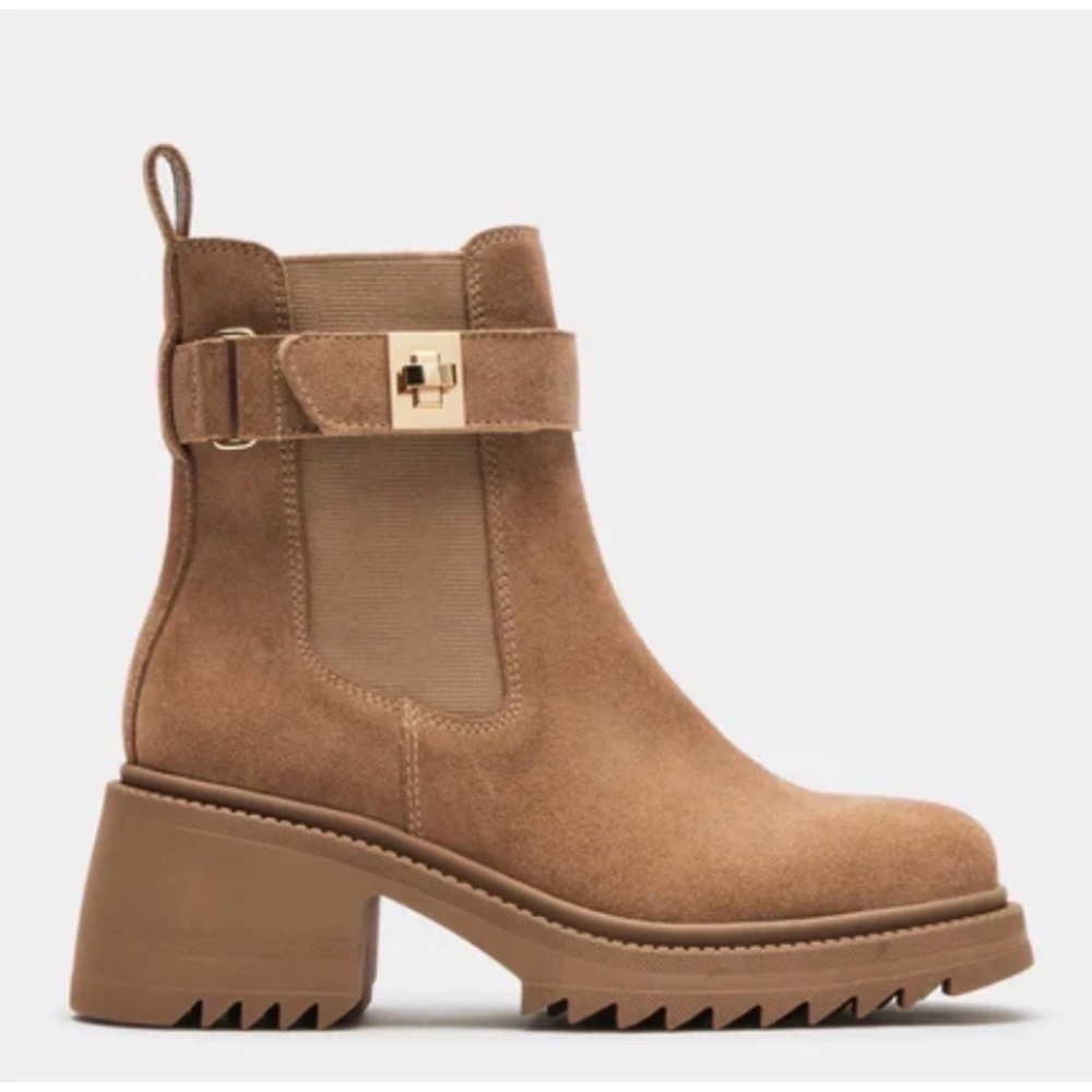 【現貨】STEVE MADDEN 造型絨面厚底靴 US7(23.5-24cm)-細節圖2