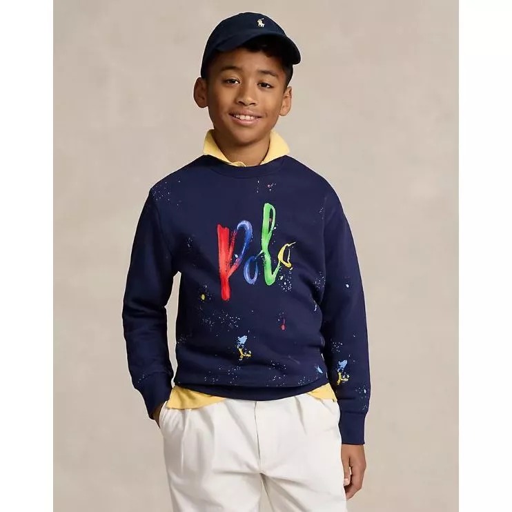 【現貨】Polo Ralph Lauren 青年款潑漆造型輕刷毛 衛衣 大學T L (女大人可穿)-細節圖4