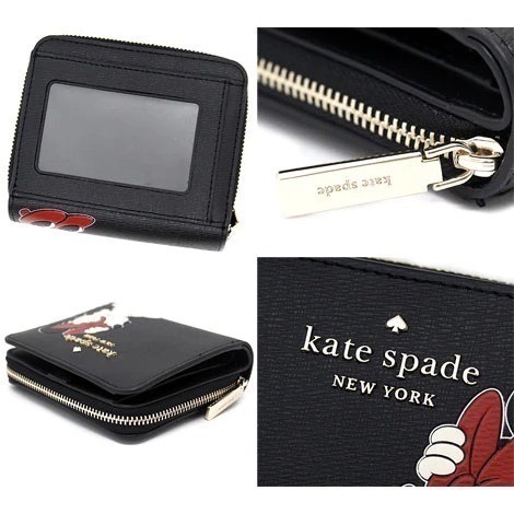 【現貨】Kate Spade x Disney 迪士尼聯名限定款 米妮 Minnie 兩折拉鏈 零錢 小短夾-細節圖5