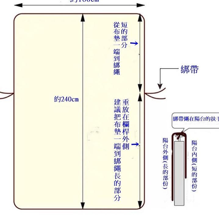 曬被墊子 加厚無紡布曬被墊子 晾曬墊 欄桿棉被隔臟墊 陽台曬被子神器-細節圖2