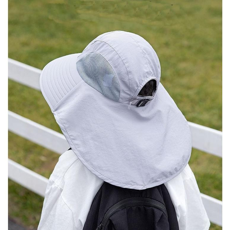 兒童遮陽帽 加大披肩遮脖帽 漁夫帽 連肩帽 披肩帽 帽子 郊遊 卡通帽 遮陽 防曬帽-細節圖2