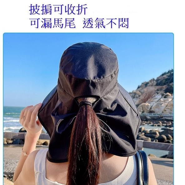披肩遮陽帽 漁夫帽大帽檐 遮臉帽 披肩遮脖帽 連肩帽 披肩帽 帽子 遮陽 大檐帽-細節圖3