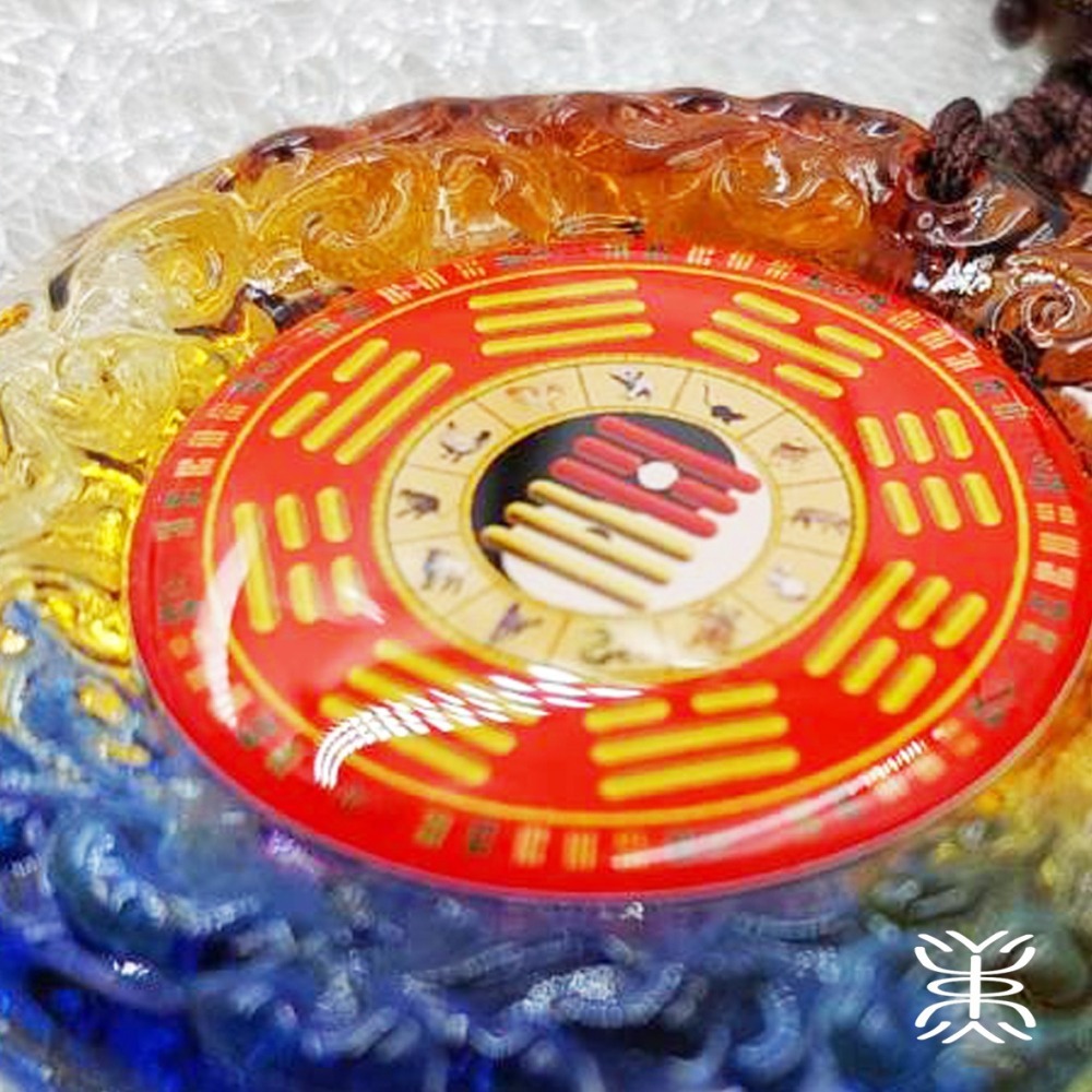 易經 - 開運 琉璃 貓眼石+太赫茲墜鍊 能量增益版 [元亨避煞復吉] 墜鍊-火天大有+雷水解 直徑 45mm-細節圖5