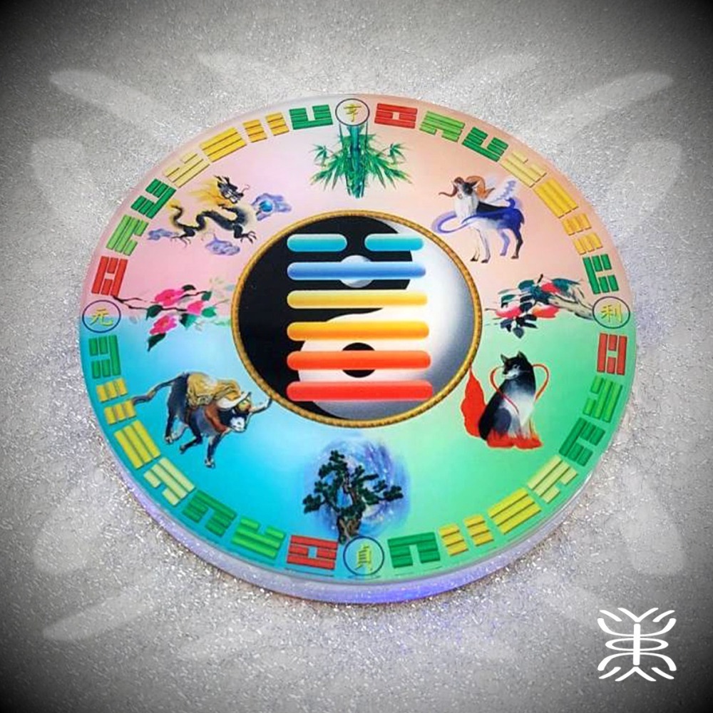 易經 -《正面 澤天夬+反面 陰陽交感》500核量子晶片 能量水驅煞杯墊 AI 能量再進化-細節圖2