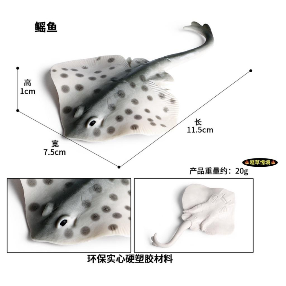 （8款高品質畫工）仿真 魟魚 大魔鬼魚 魟 瑤魚 鱝魚 蝙蝠魚 老闆魚 動物模型 兒童認知 玩具 益智 公仔 SPG-細節圖4
