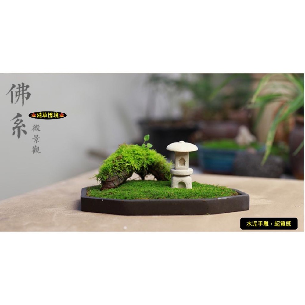 （2款水泥手雕）迷你 石燈 石燈籠 仿古 日式 砂石 做舊 枯山水 和風 佛系 禪意 假山 苔蘚 微景觀-細節圖7