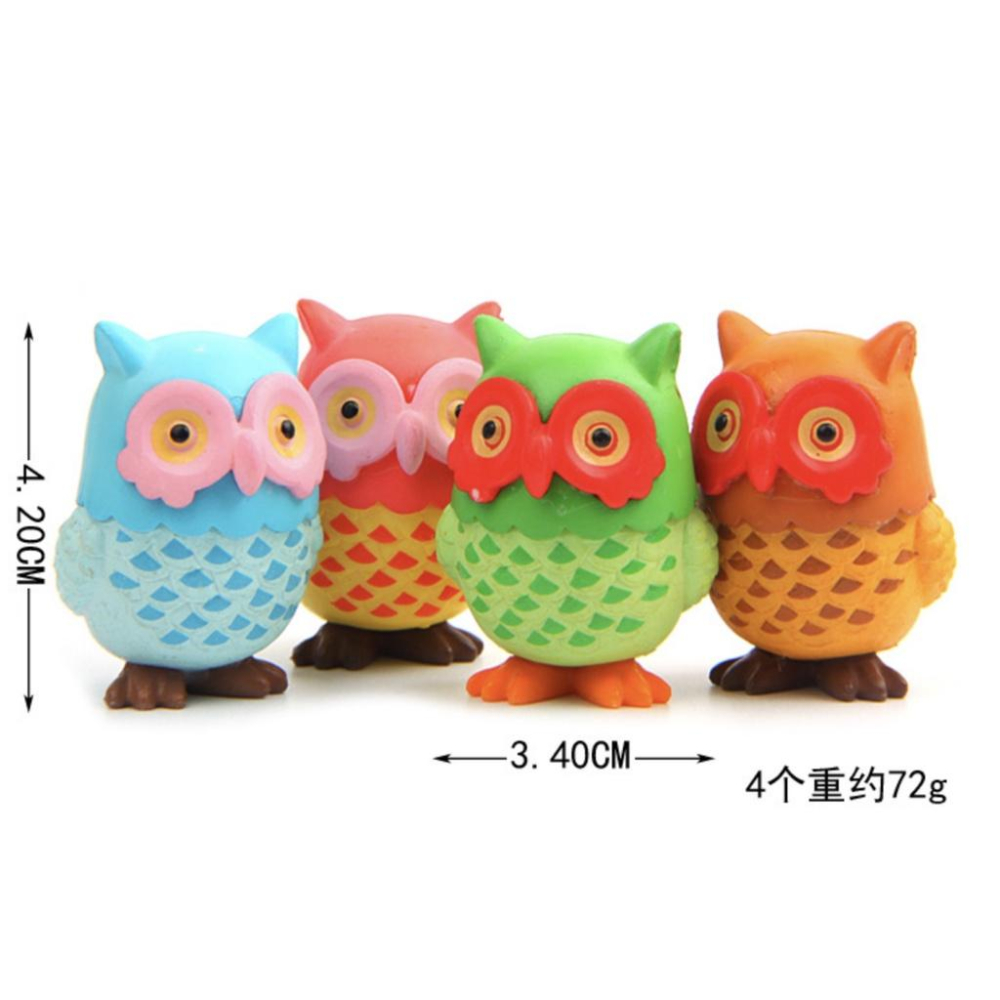 4入 貓頭鷹 大眼貓頭鷹 仿真動物 情侶手辦 公仔玩偶小清新微景觀園藝造景公仔-細節圖5