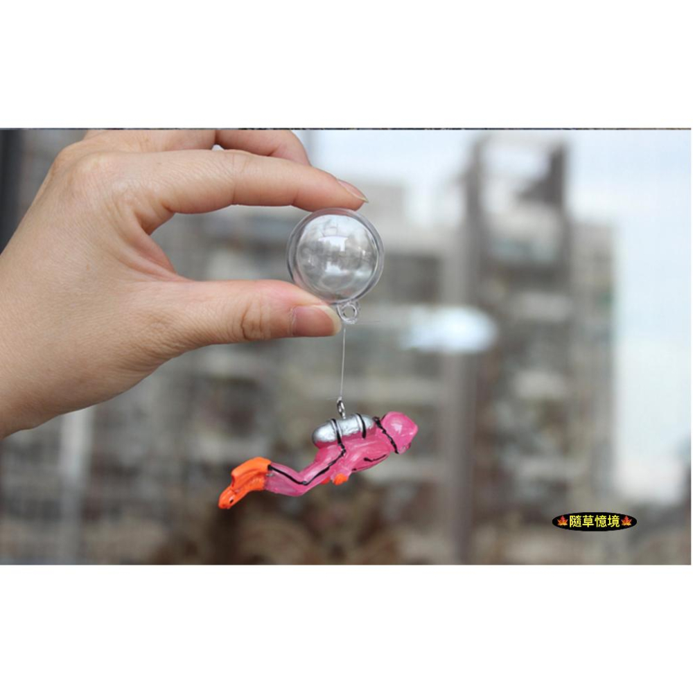 夜光 仿真 潛水員 潛水 浮球 潛水夫 珊瑚 懸浮  水族 魚缸 微景觀 造景 裝飾 樹脂 模型-細節圖8