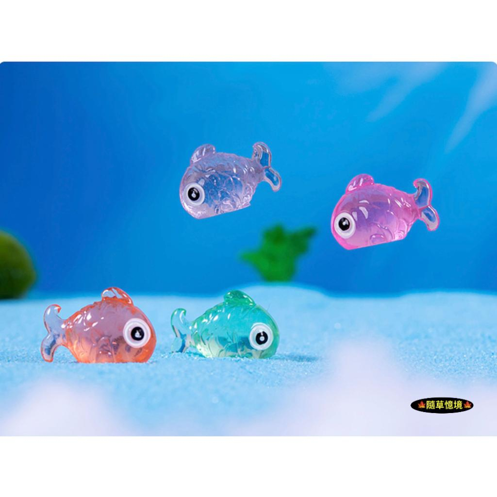 （五彩夜光）迷你 夜光魚 大頭魚 魚兒 小魚 魚 熱帶魚 微景觀 裝飾品 苔蘚 魚缸 造景 樹脂 擺件-細節圖6