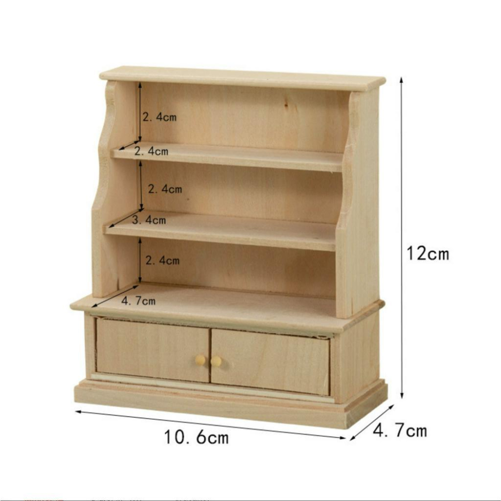 迷你仿真 書櫃 儲存櫃 置物架 櫃子 書房 置物櫃 客廳 微縮場景 櫃 娃娃屋 袖珍 食玩 微縮場景 微景觀 模型-細節圖3
