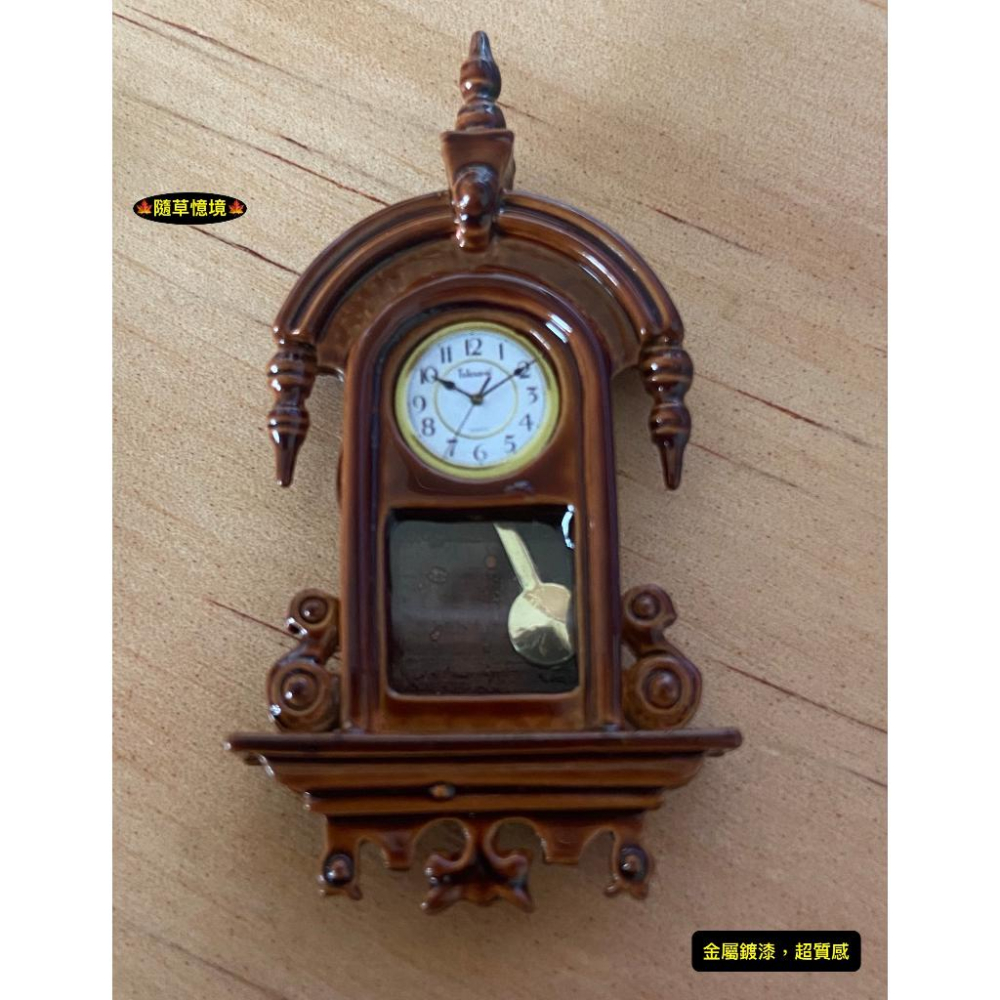 （2款合金）迷你仿真 擺鐘 鐘擺 掛鐘 搖擺鐘 老爺鐘 歐式 時鐘 鐘 復古 娃娃屋 袖珍 食玩 微縮 微景觀模型-細節圖8