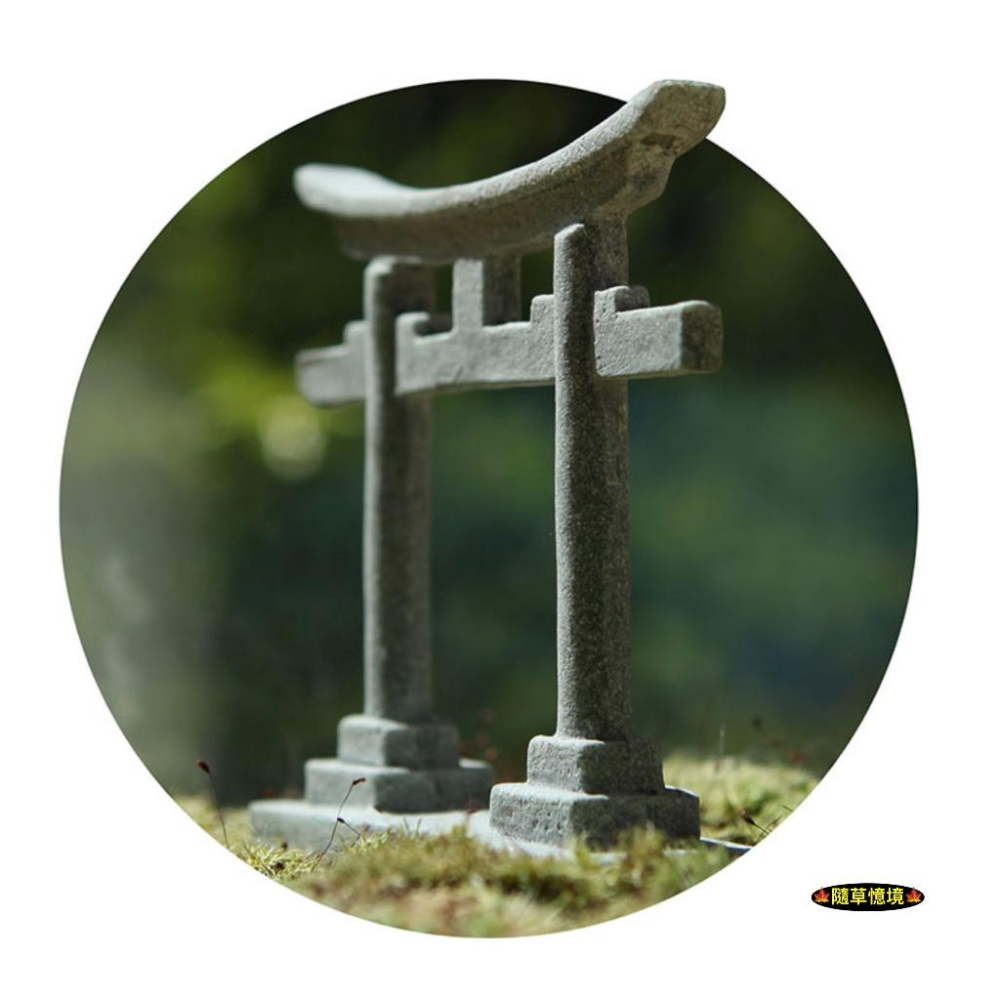 （多色款）迷你仿真 鳥居 沙盤 日式建築 紅大門 苔蘚 生態 水族 小魚缸 造景假山 娃娃屋 袖珍 食玩 微縮 微景觀-細節圖2