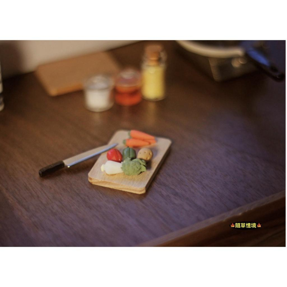 迷你仿真 蔬果 蔬菜 菜板 砧板 紅蘿蔔 青椒 小白菜 刀 D117 娃娃屋 袖珍 食玩 微縮 微景觀模型-細節圖9