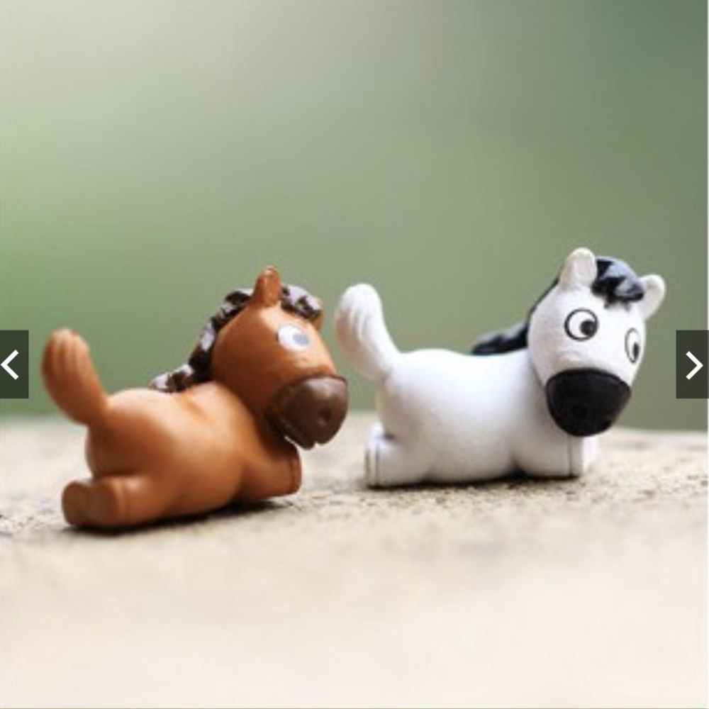 （1入/2入）臥姿 小馬 馬  可愛 pony 公仔 DIY 組裝 小擺件 玩具 苔蘚 微景觀 飾品 公仔-細節圖4