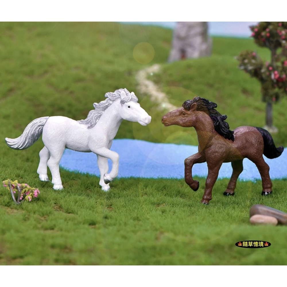 （4款）仿真 駿馬 小馬 馬 千里馬 黑馬 白馬 棕馬 微景觀 盆景 裝飾 PVC 公仔 動物 模型 spg-細節圖6
