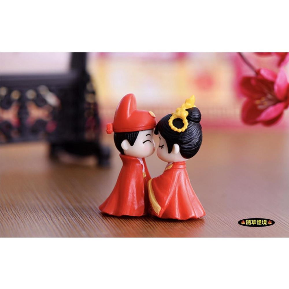 （2件套）迷你仿真 中國 古裝 婚慶 結婚 新郎 新娘 情侶 中國風 娃娃屋 袖珍 食玩 微縮 微景觀 模型-細節圖3