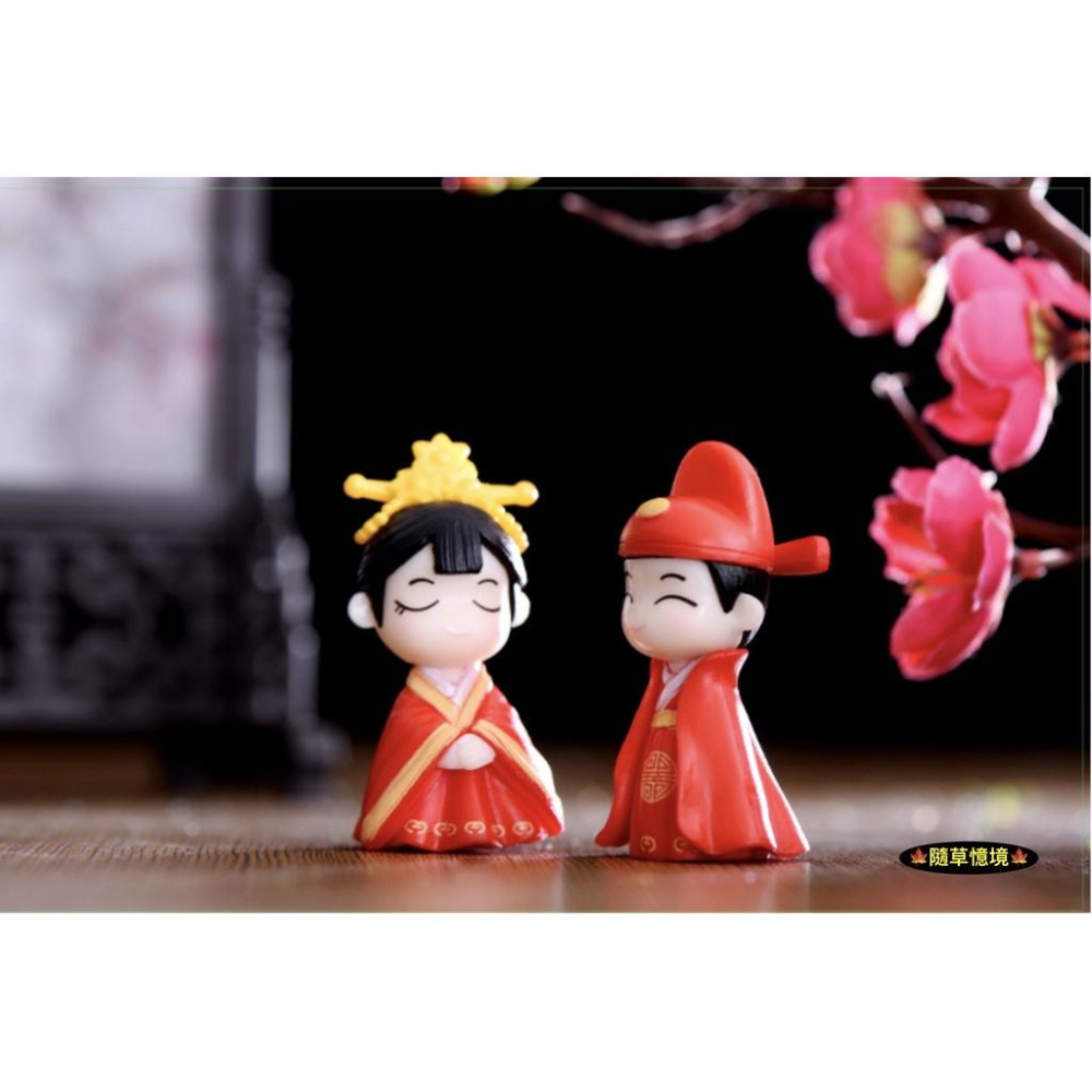 （2件套）迷你仿真 中國 古裝 婚慶 結婚 新郎 新娘 情侶 中國風 娃娃屋 袖珍 食玩 微縮 微景觀 模型-細節圖7
