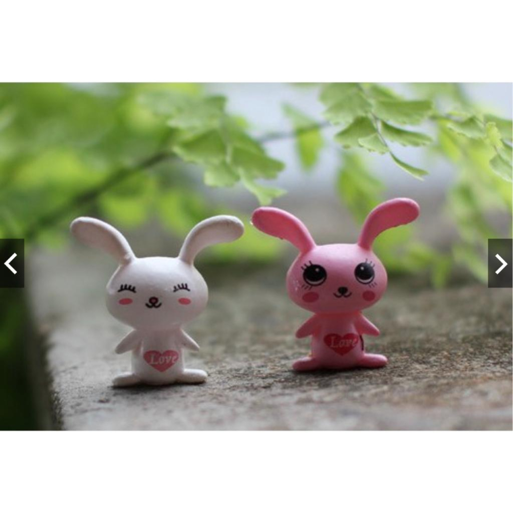 （一組2款）大耳朵兔 兔子 愛心兔 可愛 迷你 愛情 兔 DIY组装小玩具 苔藓微景擺件-細節圖4