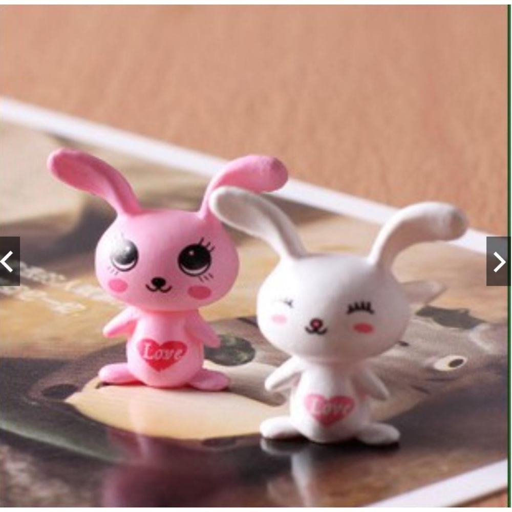 （一組2款）大耳朵兔 兔子 愛心兔 可愛 迷你 愛情 兔 DIY组装小玩具 苔藓微景擺件-細節圖5