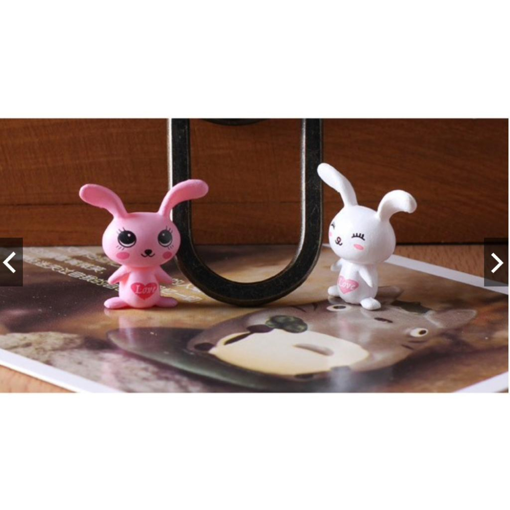（一組2款）大耳朵兔 兔子 愛心兔 可愛 迷你 愛情 兔 DIY组装小玩具 苔藓微景擺件-細節圖7