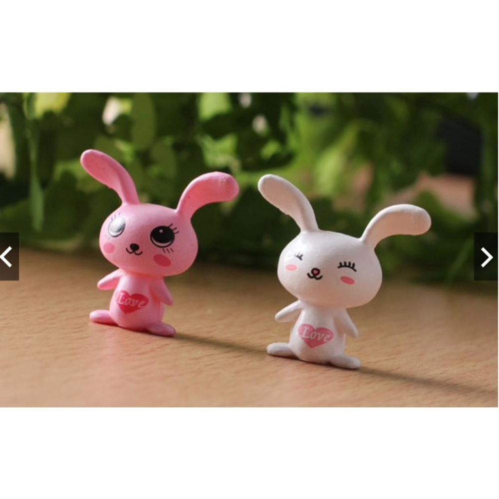（一組2款）大耳朵兔 兔子 愛心兔 可愛 迷你 愛情 兔 DIY组装小玩具 苔藓微景擺件-細節圖8