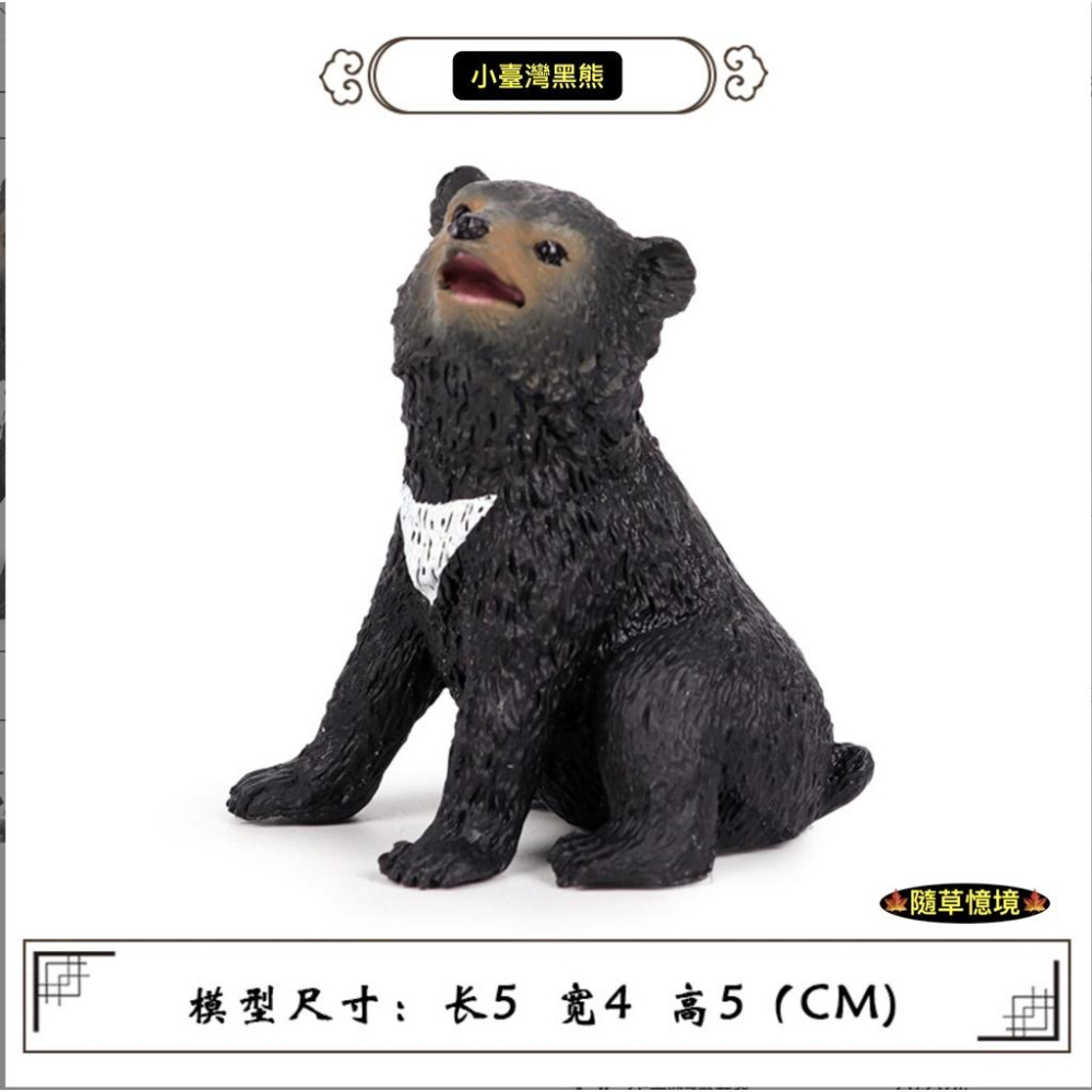 （6款）仿真 台灣黑熊 大黑熊 黑熊 小黑熊 熊 狗熊 動物模型 野生動物 兒童玩具 益智 公仔 SPG-細節圖3