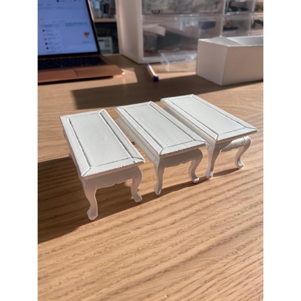 （2色優選木質）直邊 茶几 泡茶 桌子 矮桌 歐風 娃娃屋 古典 微縮模型 食玩模型 微縮場景-細節圖4