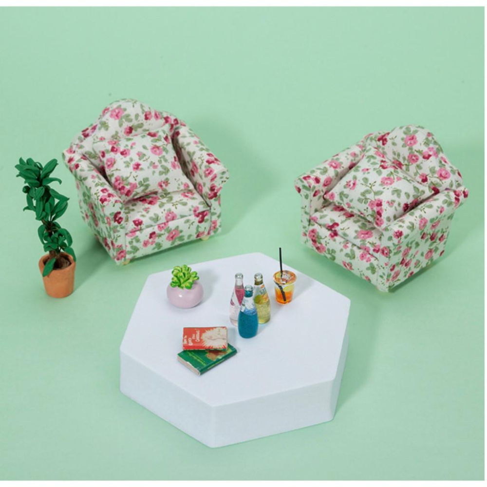 （2款木質彈性）迷你仿真 沙發 單人沙發 彈性沙發 客廳 場景 椅子 娃娃屋 袖珍 食玩 微縮 微景觀 模型-細節圖9