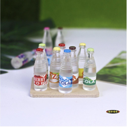 （6款）迷你仿真 水果 氣泡水 蘇打水 礦泉水 汽水 氣泡 飲料 保特瓶 D452 娃娃屋 食玩 微縮 微景觀 模型