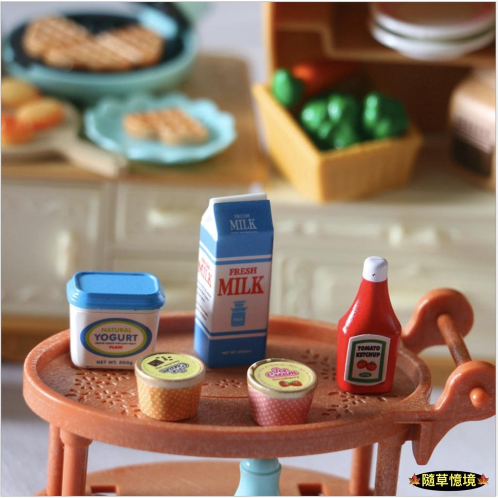 （5件套）迷你仿真 番茄醬 牛奶 優格 草莓 巧克力 蕃茄醬 果醬 早餐 OB11 袖珍 食玩 微縮場景 微景觀 模型-細節圖2