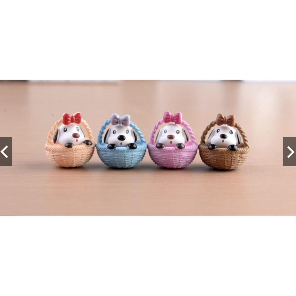 4款 圓底籃 小狗 狗狗 萌狗 竹籃狗 籃子狗 公仔 苔蘚微景觀飾品 大號 DIY組裝擺件 多肉擺件-細節圖7