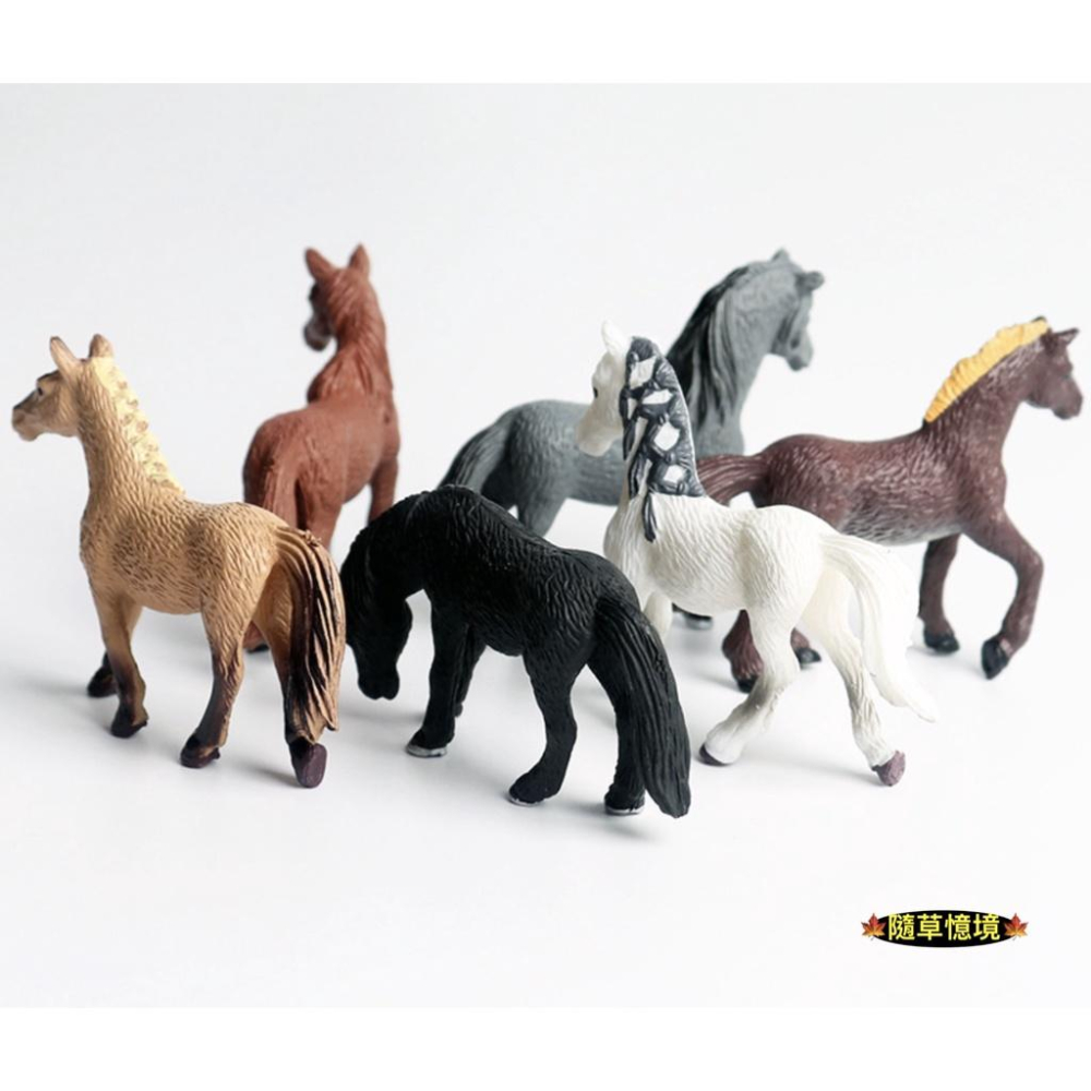 （6款）仿真 迷你 小馬 駿馬 千里馬 黑馬 白馬 賽馬 駒 馬 模型 野生動物 兒童玩具 spg-細節圖5