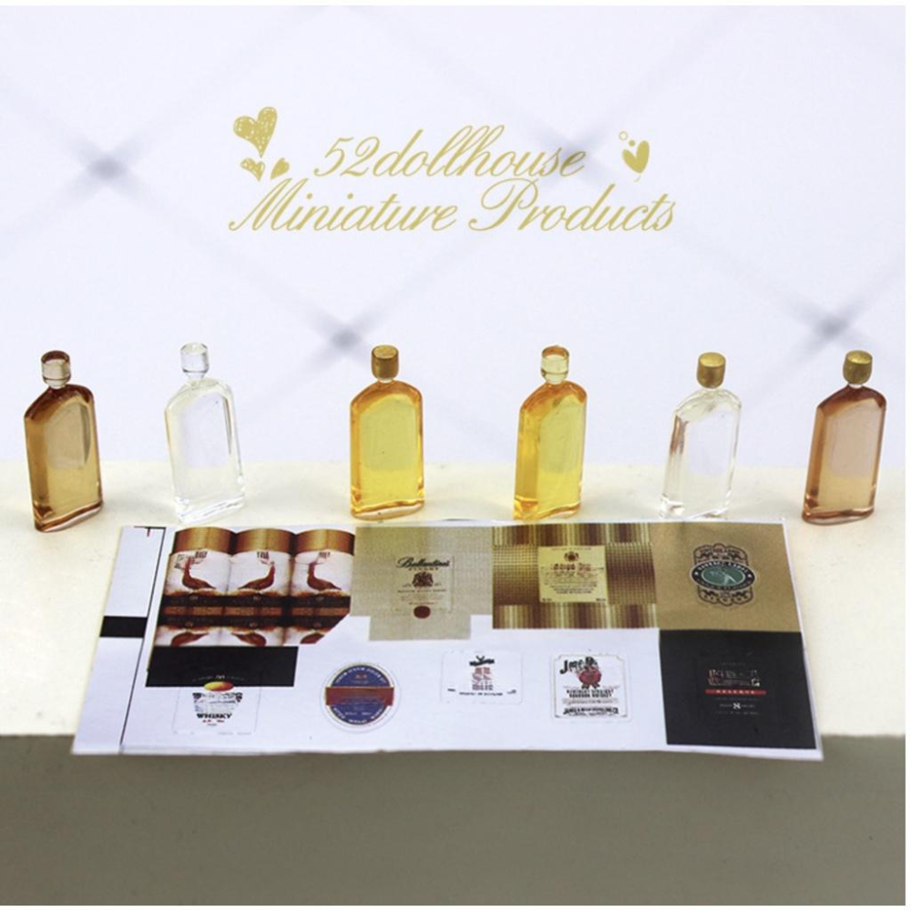 （一組6件套極小） 迷你仿真 威士忌 洋酒 烈酒 適用 食玩 模型 微縮場景 配件-細節圖4