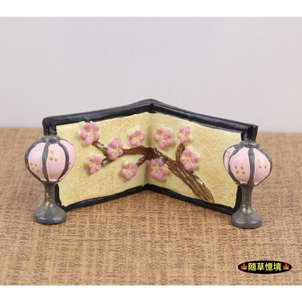 （高品質樹脂）日式 梅花 屏風 野餐 座墊 和服 貓 櫻花 花朵 墊子 家居 裝飾品 辦公室 桌面 公仔 擺件-細節圖6