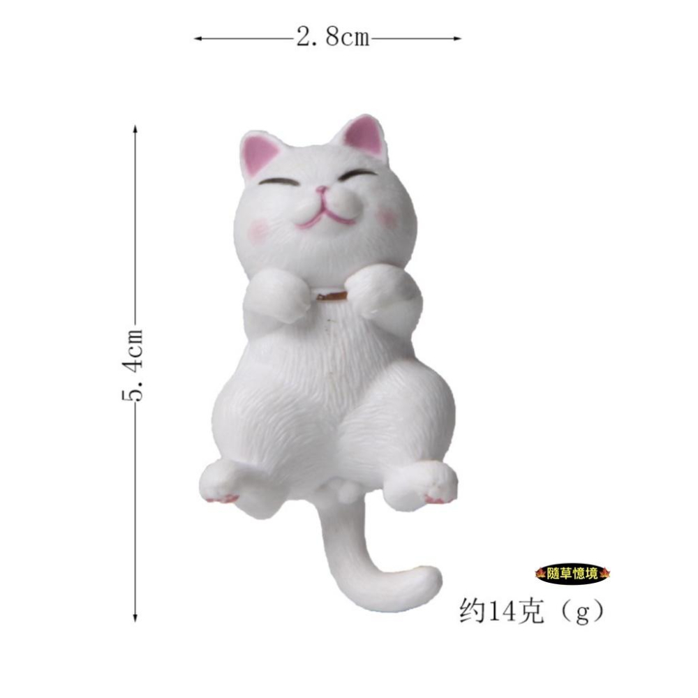 （3款）圓滾滾 躺姿 憨實 貓咪 虎貓 花貓 虎斑貓 白貓 波斯貓 肥貓 貓 微景觀 園藝 造景 公仔-細節圖5