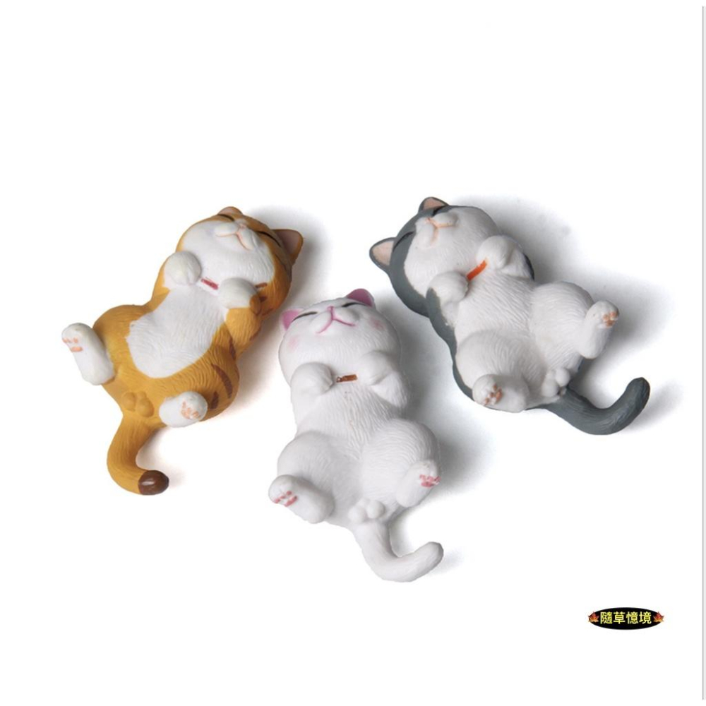 （3款）圓滾滾 躺姿 憨實 貓咪 虎貓 花貓 虎斑貓 白貓 波斯貓 肥貓 貓 微景觀 園藝 造景 公仔-細節圖7