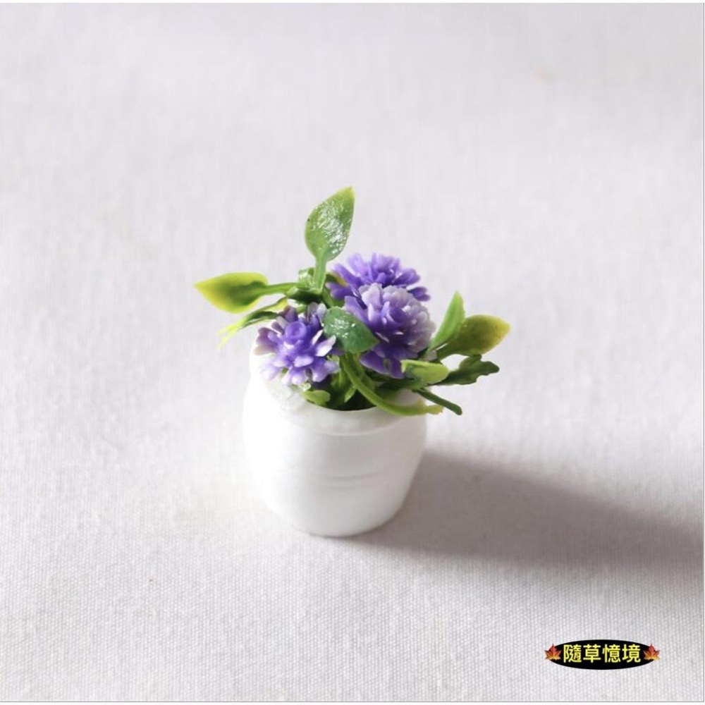 （5款）迷你仿真 彩色 碎花 鮮花 花盆 植物 盆栽  BJD 袖珍 娃娃屋 食玩 微縮場景 微景觀 模型-細節圖7