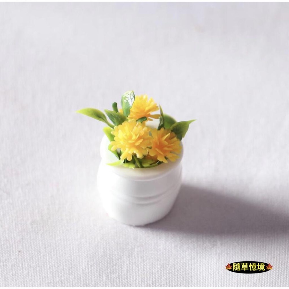 （5款）迷你仿真 彩色 碎花 鮮花 花盆 植物 盆栽  BJD 袖珍 娃娃屋 食玩 微縮場景 微景觀 模型-細節圖9