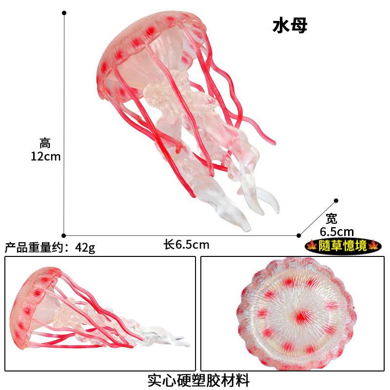 （高品質畫工）仿真 軟膠 水母 海蜇 海洋 動物模型 野生動物 兒童玩具 益智 公仔 SPG-細節圖8