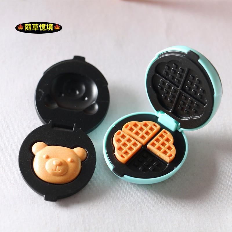 （可換造型）迷你仿真 小熊 鬆餅 鬆餅機 烤面包機 電烤箱 BJD 袖珍 早餐 食玩 廚房 微縮場景 微景觀 模型-細節圖3