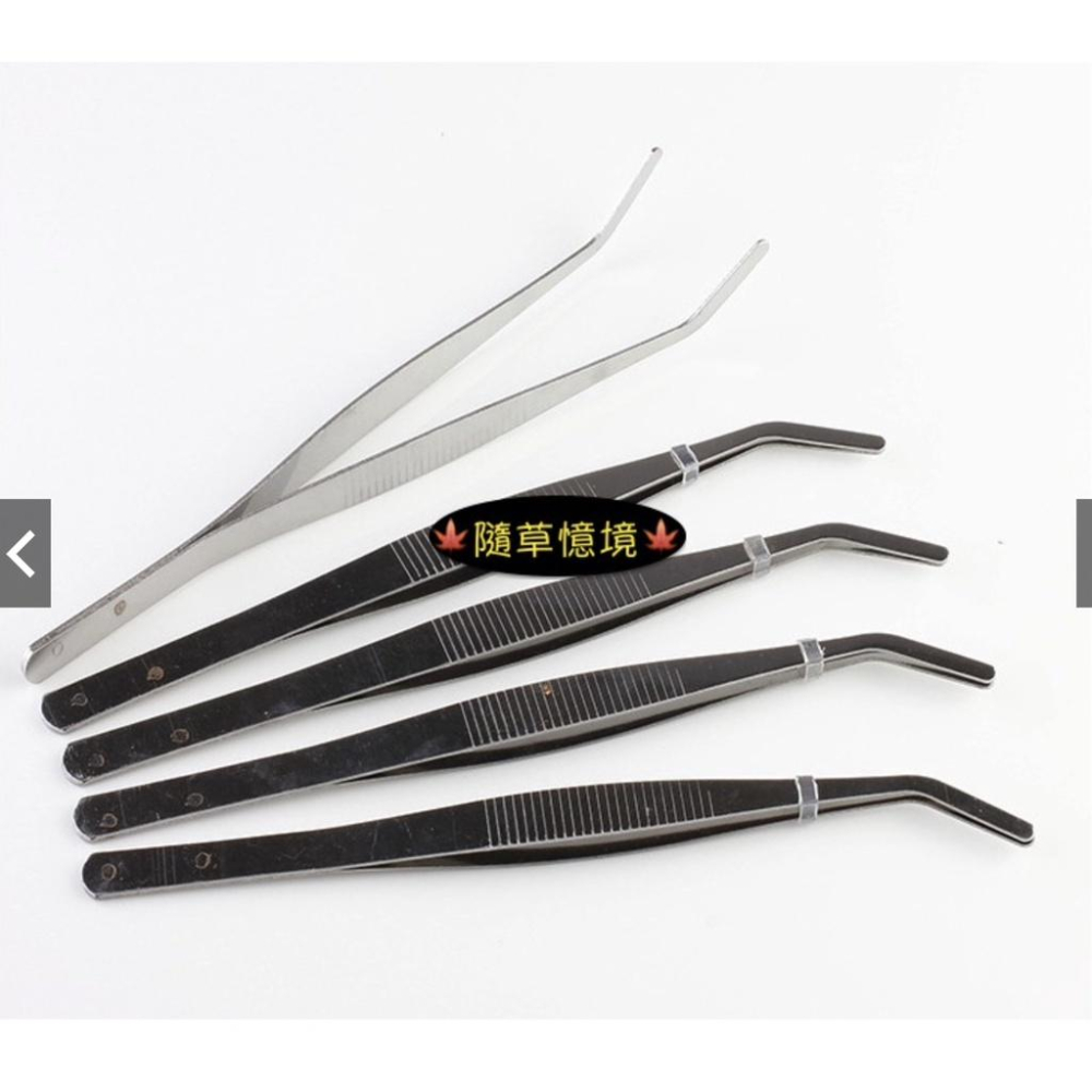 （1入/3入）優質不鏽鋼 彎頭 鑷子 手工 鑷子 夾子 17cm 微景觀工具 園藝工具 鑷子-細節圖3
