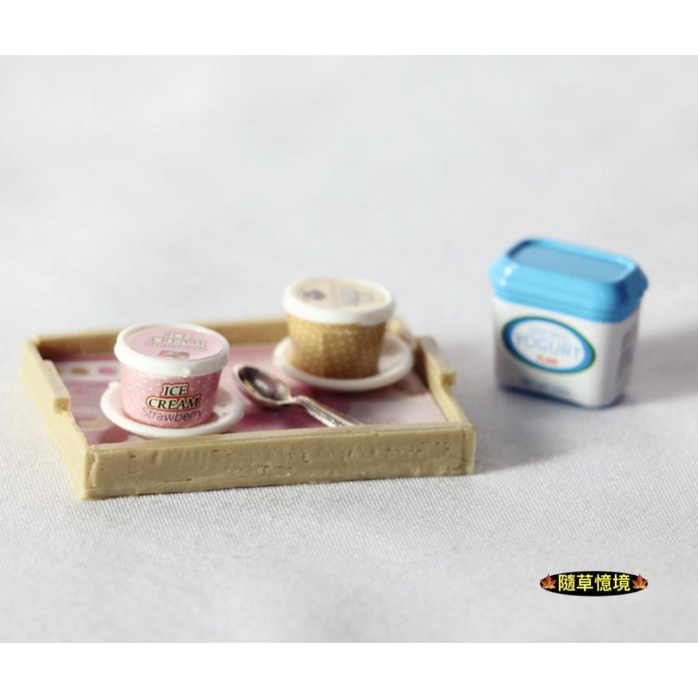 （7件套）迷你仿真 冰淇淋 優格 ice cream 托盤 套組 夏日 BJD 娃娃屋 袖珍 食玩 微縮 微景觀 模型-細節圖3