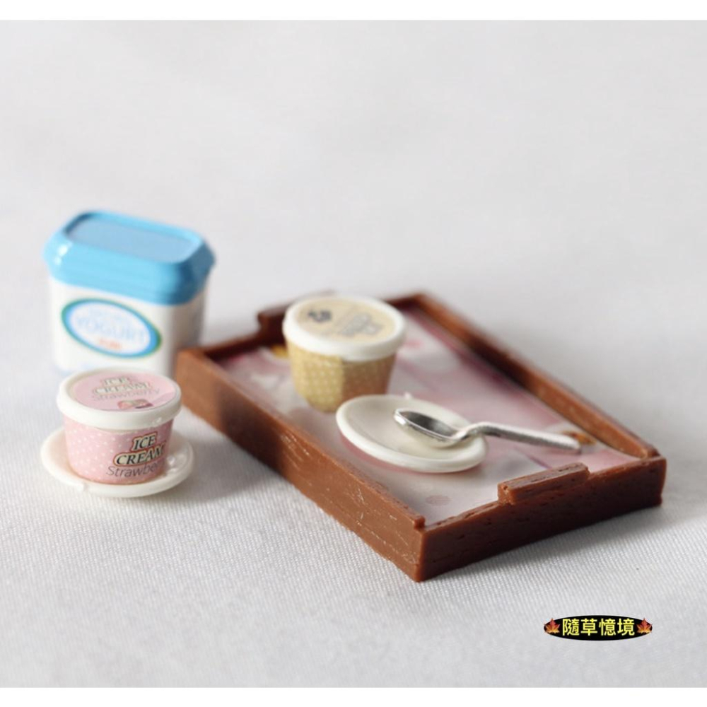 （7件套）迷你仿真 冰淇淋 優格 ice cream 托盤 套組 夏日 BJD 娃娃屋 袖珍 食玩 微縮 微景觀 模型-細節圖5