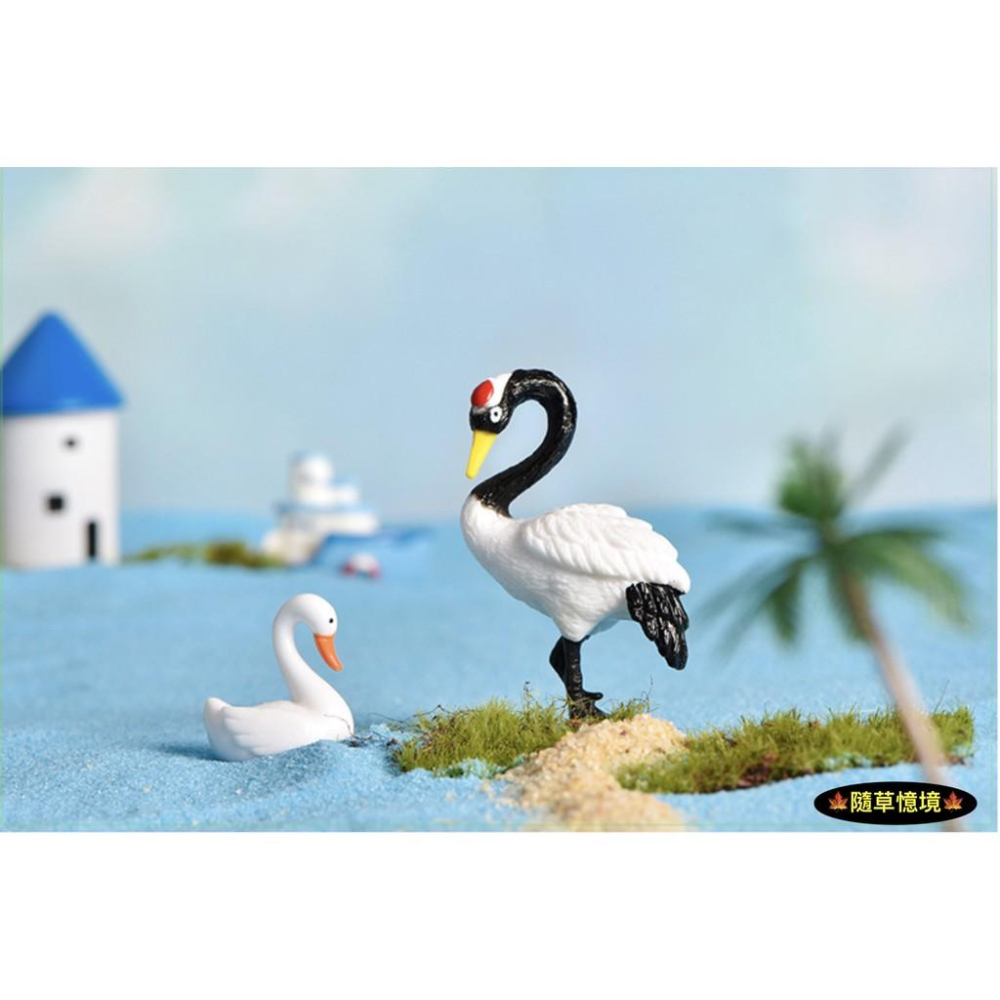 （3款式）仿真動物 丹頂鶴 鶴 仙鶴 鳥 中國風 固定棒 微景觀 盆景 多肉擺件 pvc塑料  diy 園藝 擺件-細節圖5