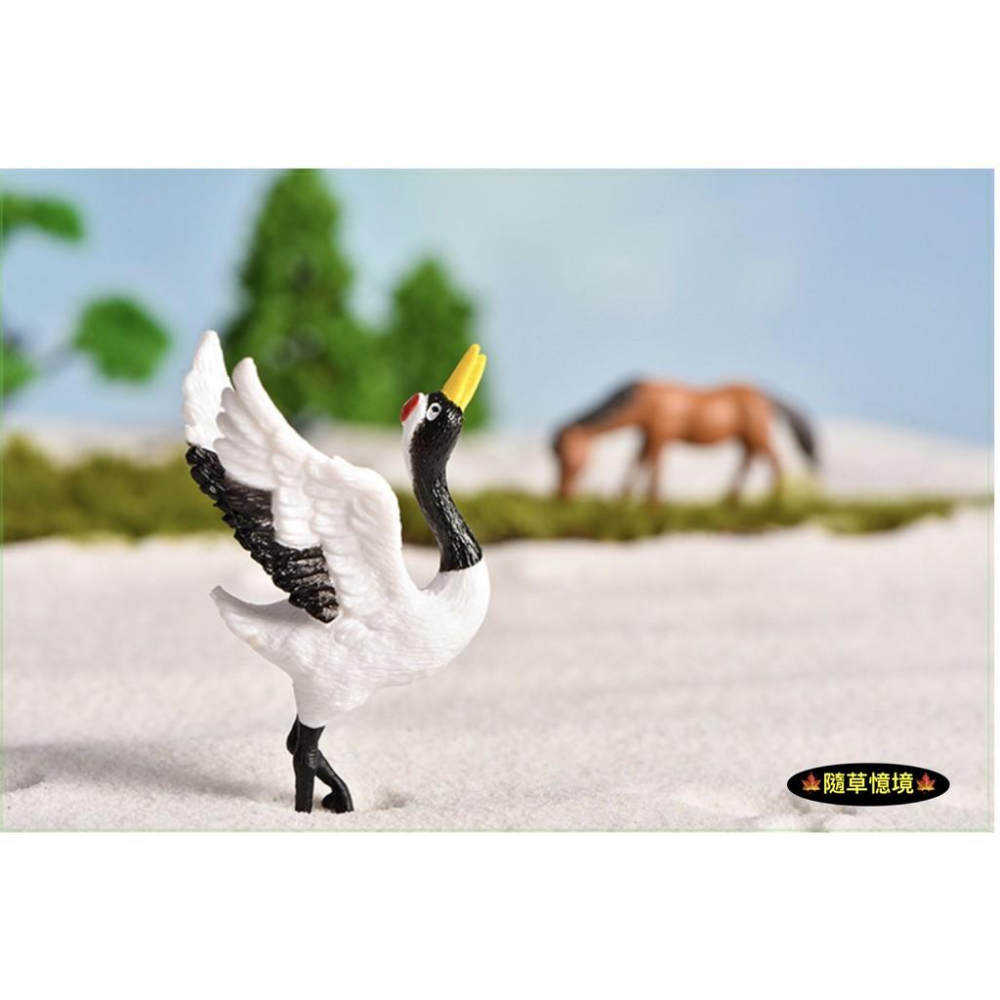 （3款式）仿真動物 丹頂鶴 鶴 仙鶴 鳥 中國風 固定棒 微景觀 盆景 多肉擺件 pvc塑料  diy 園藝 擺件-細節圖6