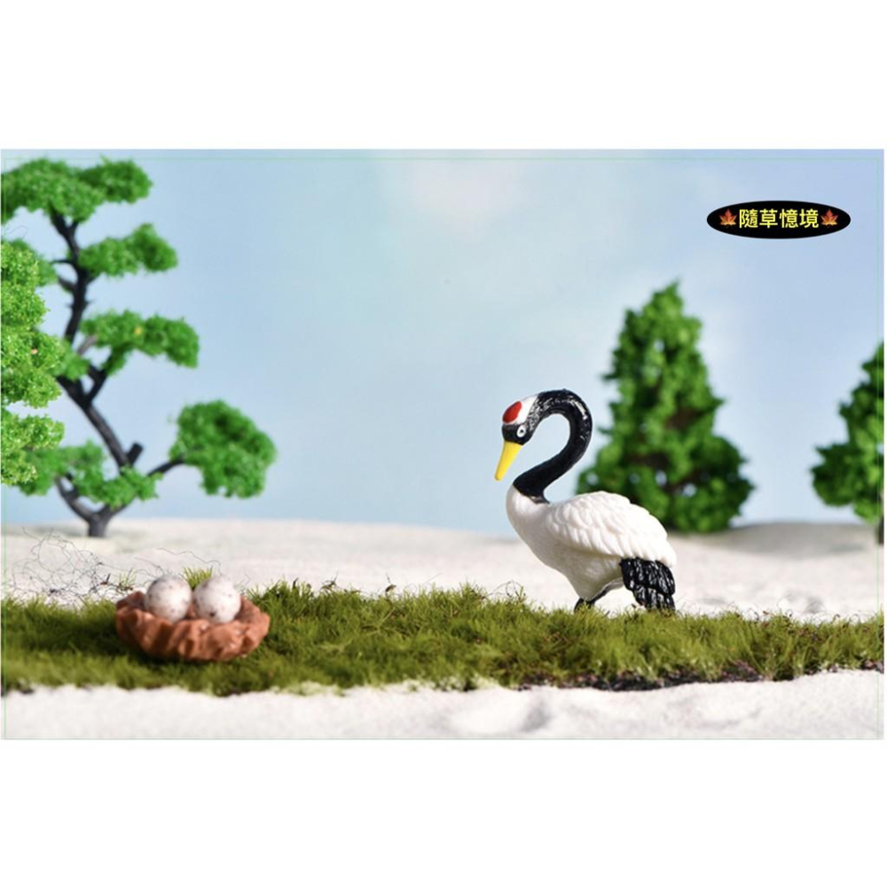 （3款式）仿真動物 丹頂鶴 鶴 仙鶴 鳥 中國風 固定棒 微景觀 盆景 多肉擺件 pvc塑料  diy 園藝 擺件-細節圖8